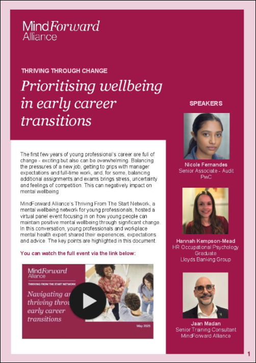 Prioritising wellbeing in early career transitions