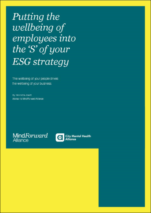 Putting the wellbeing of employees into the S of your ESG strategy