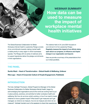 Using data to measure the Impact of Workplace Mental Health